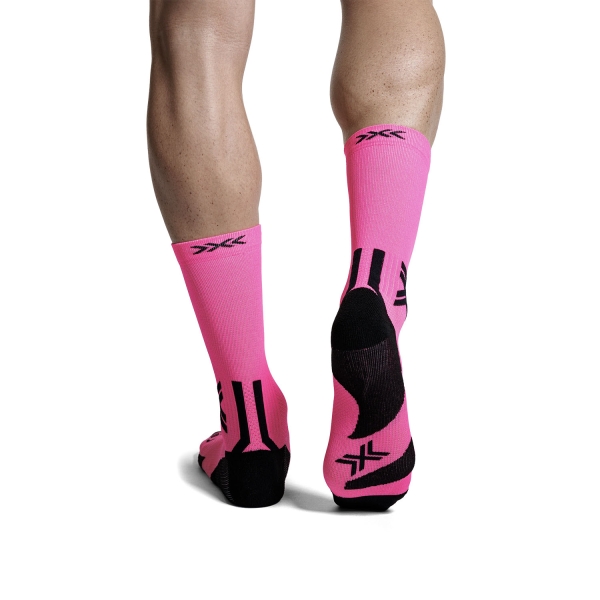 X-Bionic Run Discover Crew Calze - Fluo Pink/X Black