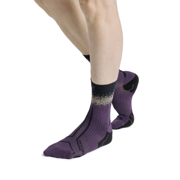 X-Bionic TerraSkin Perform Crew Socks - Deep Purple/X Black/Sand