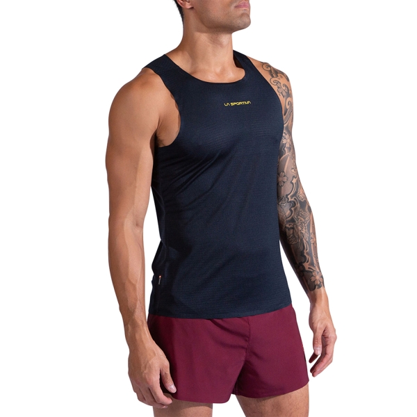 Camisetas sin Mangas Trail Running Hombre La Sportiva Pure Top  Black/Yellow ZARE025K00Y00