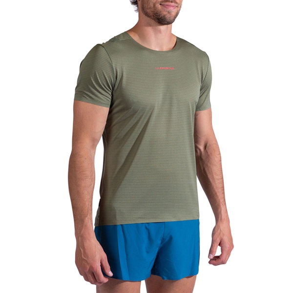 Camisetas de Manga Corta Trail Running Hombre La Sportiva Pure Camiseta  Cypress/Mountain Red ZART071E47R24