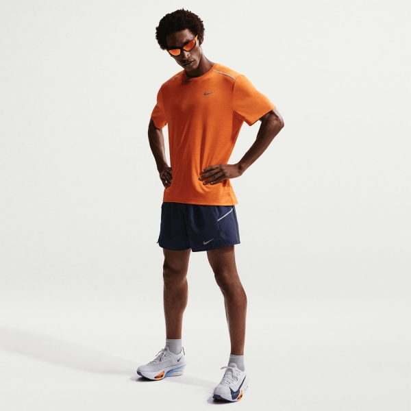 Nike Miler 2 in 1 5in Pantaloncini - Midnight Navy/Reflective Silver