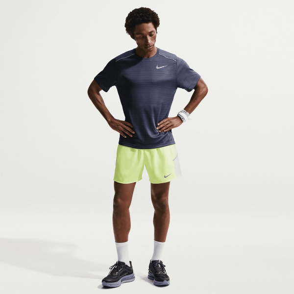 Nike Miler 2 in 1 5in Pantaloncini - Volt Ice/Barely Volt/Reflective Silver